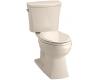 Kohler Kelston K-11453-55 Innocent Blush Comfort Height 1.28 Elongated Toilet with Cachet Toilet Seat and Left-Hand Trip Lever