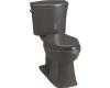 Kohler Kelston K-11453-58 Thunder Grey Comfort Height 1.28 Elongated Toilet with Cachet Toilet Seat and Left-Hand Trip Lever