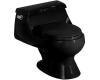 Kohler Rialto K-3386-7 Black Black One-Piece Round-Front Toilet with French Curve Toilet Seat and Left-Hand Trip Lever