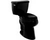 Kohler Wellworth K-3422-TR-7 Black Black Elongated Toilet with Right-Hand Trip Lever and Tank Cover Locks
