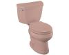 Kohler Wellworth K-3423-U-45 Wild Rose Round-Front Toilet with Left-Hand Trip Lever and Tank Liner