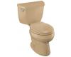 Kohler Wellworth K-3423-UT-33 Mexican Sand Round-Front Toilet with Left-Hand Trip Lever, Tank Cover Locks and Tank Liner