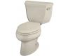 Kohler Wellworth K-3432-RA-47 Almond Elongated Toilet with Right-Hand Trip Lever