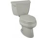 Kohler Wellworth K-3432-UT-95 Ice Grey Elongated Toilet with Left-Hand Trip Lever, Insuliner Tank Liner and Tank Cover Locks
