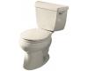 Kohler Wellworth K-3433-RA-47 Almond Round-Front Toilet with Right-Hand Trip Lever