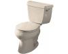 Kohler Wellworth K-3433-RA-55 Innocent Blush Round-Front Toilet with Right-Hand Trip Lever