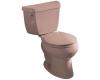 Kohler Wellworth K-3433-U-45 Wild Rose Round-Front Toilet with Left-Hand Trip Lever and Tank Liner