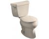 Kohler Wellworth K-3433-U-55 Innocent Blush Round-Front Toilet with Left-Hand Trip Lever and Tank Liner