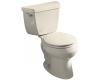 Kohler Wellworth K-3433-UT-47 Almond Round-Front Toilet with Left-Hand Trip Lever, Tank Cover Locks and Tank Liner