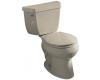 Kohler Wellworth K-3433-UT-G9 Sandbar Round-Front Toilet with Left-Hand Trip Lever, Tank Cover Locks and Tank Liner