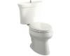Kohler Serif K-3444-0 White Elongated Toilet with Polished Chrome Trip Lever and Supply