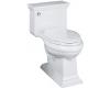 Kohler Memoirs Stately K-3453-0 White Comfort Height Elongated Toilet with Toilet Seat and Left-Hand Trip Lever