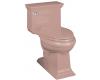 Kohler Memoirs Stately K-3453-45 Wild Rose Comfort Height Elongated Toilet with Toilet Seat and Left-Hand Trip Lever