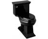 Kohler Memoirs Stately K-3453-7 Black Black Comfort Height Elongated Toilet with Toilet Seat and Left-Hand Trip Lever