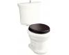 Kohler Iron Works Tellieur K-3456-F2-0 White Elongated Toilet with Flush Actuator and Chrome Toilet Seat