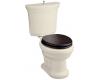 Kohler Iron Works Tellieur K-3456-F2-47 Almond Elongated Toilet with Flush Actuator and Chrome Toilet Seat