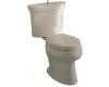 Kohler Serif K-3461-G9 Sandbar Round-Front Toilet with Polished Chrome Trip Lever and Supply