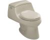 Kohler San Raphael K-3467-G9 Sandbar One-Piece Round-Front Toilet with Concealed Trapway, French Curve Toilet Seat and Trip Lever