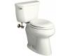 Kohler Wellworth K-3481-0 White Comfort Height Elongated Toilet with Concealed Trapway and Left-Hand Trip Lever