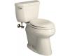 Kohler Wellworth K-3481-47 Almond Comfort Height Elongated Toilet with Concealed Trapway and Left-Hand Trip Lever