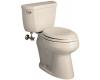 Kohler Wellworth K-3481-55 Innocent Blush Comfort Height Elongated Toilet with Concealed Trapway and Left-Hand Trip Lever