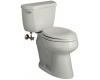 Kohler Wellworth K-3481-95 Ice Grey Comfort Height Elongated Toilet with Concealed Trapway and Left-Hand Trip Lever