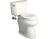 Kohler Wellworth K-3481-U-0 White Comfort Height Elongated Toilet with Concealed Trapway, Left-Hand Trip Lever and Tank Liner