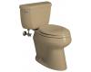 Kohler Wellworth K-3481-U-33 Mexican Sand Comfort Height Elongated Toilet with Concealed Trapway, Left-Hand Trip Lever and Tank Liner