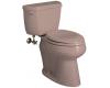 Kohler Wellworth K-3481-U-45 Wild Rose Comfort Height Elongated Toilet with Concealed Trapway, Left-Hand Trip Lever and Tank Liner
