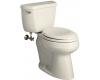 Kohler Wellworth K-3481-U-47 Almond Comfort Height Elongated Toilet with Concealed Trapway, Left-Hand Trip Lever and Tank Liner