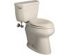 Kohler Wellworth K-3481-U-55 Innocent Blush Comfort Height Elongated Toilet with Concealed Trapway, Left-Hand Trip Lever and Tank Liner