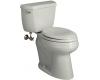 Kohler Wellworth K-3481-U-95 Ice Grey Comfort Height Elongated Toilet with Concealed Trapway, Left-Hand Trip Lever and Tank Liner