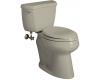 Kohler Wellworth K-3481-U-G9 Sandbar Comfort Height Elongated Toilet with Concealed Trapway, Left-Hand Trip Lever and Tank Liner
