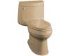 Kohler Cimarron K-3489-RA-33 Mexican Sand Comfort Height Elongated Toilet with Toilet Seat and Right-Hand Trip Lever