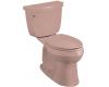 Kohler Cimarron K-3496-T-45 Wild Rose Comfort Height Two-Piece Elongated Toilet with Tank Cover Locks and Left-Hand Trip Lever