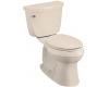 Kohler Cimarron K-3496-T-55 Innocent Blush Comfort Height Two-Piece Elongated Toilet with Tank Cover Locks and Left-Hand Trip Lever