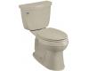 Kohler Cimarron K-3496-T-G9 Sandbar Comfort Height Two-Piece Elongated Toilet with Tank Cover Locks and Left-Hand Trip Lever