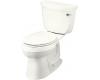Kohler Cimarron K-3496-TR-0 White Comfort Height Two-Piece Elongated Toilet with Tank Cover Locks and Right-Hand Trip Lever
