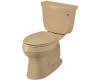 Kohler Cimarron K-3496-TR-33 Mexican Sand Comfort Height Two-Piece Elongated Toilet with Tank Cover Locks and Right-Hand Trip Lever