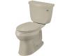 Kohler Cimarron K-3496-TR-G9 Sandbar Comfort Height Two-Piece Elongated Toilet with Tank Cover Locks and Right-Hand Trip Lever