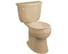 Kohler Cimarron K-3497-33 Mexican Sand Comfort Height Two-Piece Round-Front Toilet with Left-Hand Trip Lever