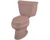 Kohler Wellworth K-3505-RA-45 Wild Rose Pressure Lite Elongated 1.4 GPF Toilet with Right-Hand Trip Lever