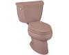Kohler Wellworth K-3531-T-45 Wild Rose Pressure Lite Elongated 1.1 GPF Toilet with Tank Cover Locks and Left-Hand Trip Lever