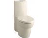Kohler Saile K-3564-47 Almond Longated One-Piece Toilet with Dual Flush Technology and Saile Quiet-Close Toilet Seat