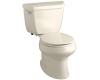 Kohler Wellworth K-3576-47 Almond Round-Front Toilet with Class Five Flushing Technology and Left-Hand Trip Lever