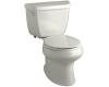 Kohler Wellworth K-3576-95 Ice Grey Round-Front Toilet with Class Five Flushing Technology and Left-Hand Trip Lever