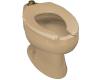 Kohler Wellcomme K-4350-L-33 Mexican Sand Elongated Toilet Bowl with Top Spud and Four Bolt Holes In Base