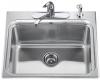 Kohler Ballad K-3206-3 Self-Rimming Utility Sink with Three-Hole Faucet Punching and 10" Deep Basin
