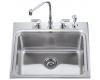Kohler Ballad K-3208-3 Self-Rimming Utility Sink with Three-Hole Faucet Punching and 12" Deep Basin