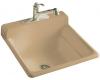 Kohler Bayview K-6608-1-33 Mexican Sand Self-Rimming Utility Sink with Single-Hole Faucet Drilling on Top of Backsplash
